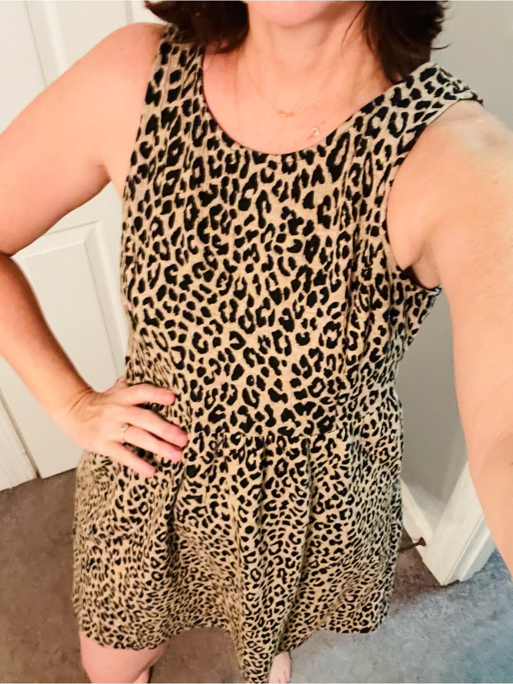Apt. 9 Leopard Print Sleeveless Mini Dress - Tan & Black
